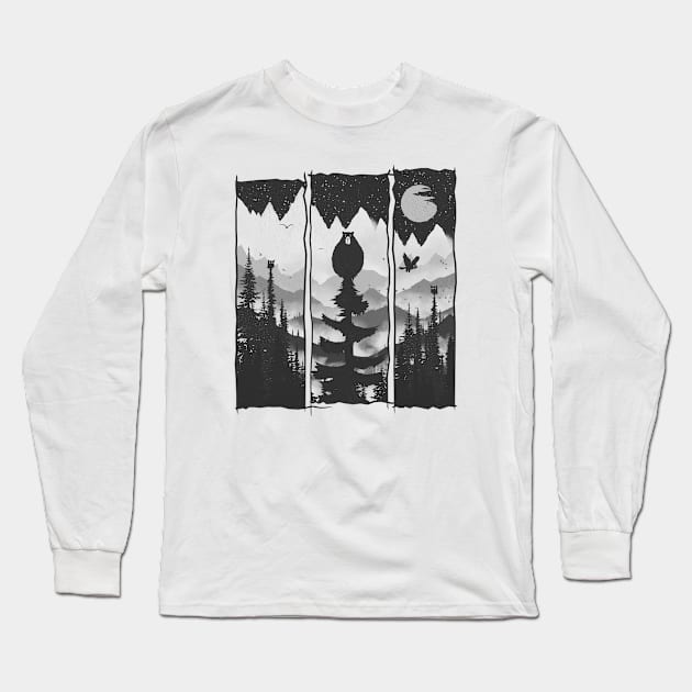 Bear Owl Long Sleeve T-Shirt by Bongonation